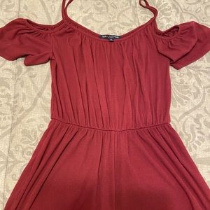 Red Cold Shoulder Romper